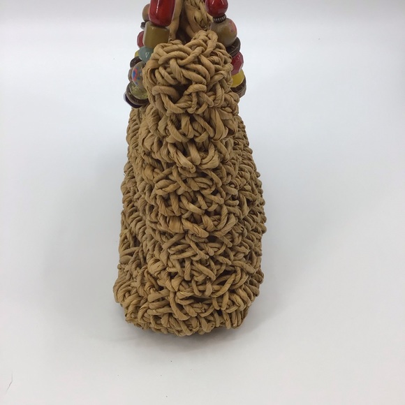 Cappelli Straworld Straw Bejeweled Handles Purse - Picture 4 of 16